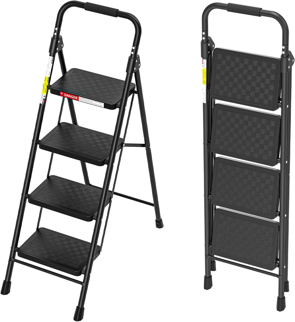 HBTower 4 Step Ladder with Wide Anti-Slip Pedal and Cushioned Handle