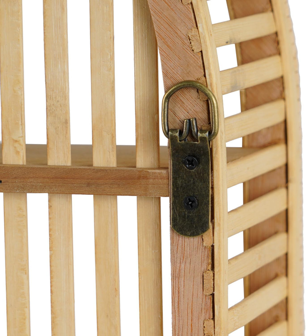 4 Tier Arched Rattan Wall Shelf