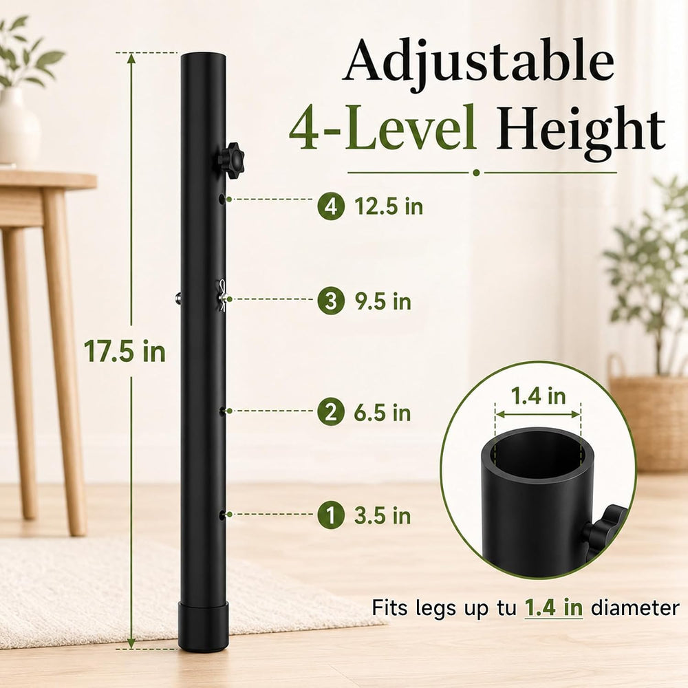 Folding Table Leg Extenders, 4-Level Adjustable Height Table Risers