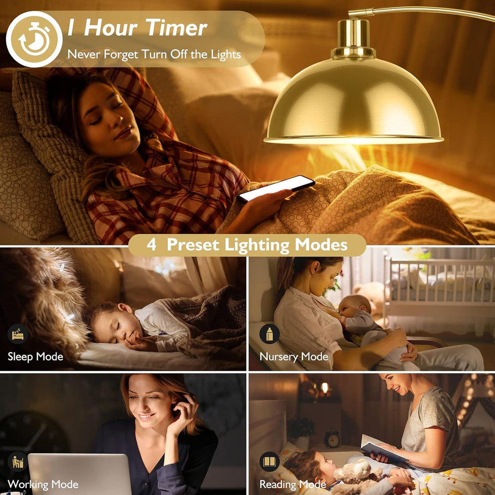 Arc Floor Lamps for Living Room, Modern Tall Standing Lamp Remote Control,Ste...