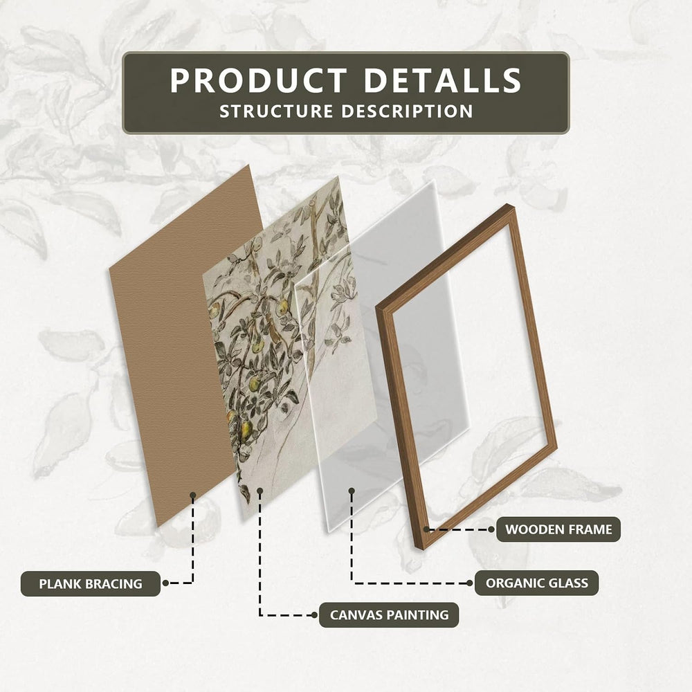 3Pcs Vintage Botanical Sketch Wall Art Neutral Farmhouse Apple Tree Prints