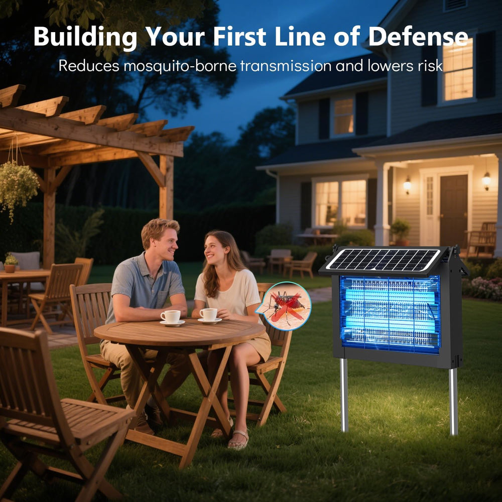 OnBeam Solar Bug Zapper Outdoor, Dual Solar Powered 4500V Mosquito Killer