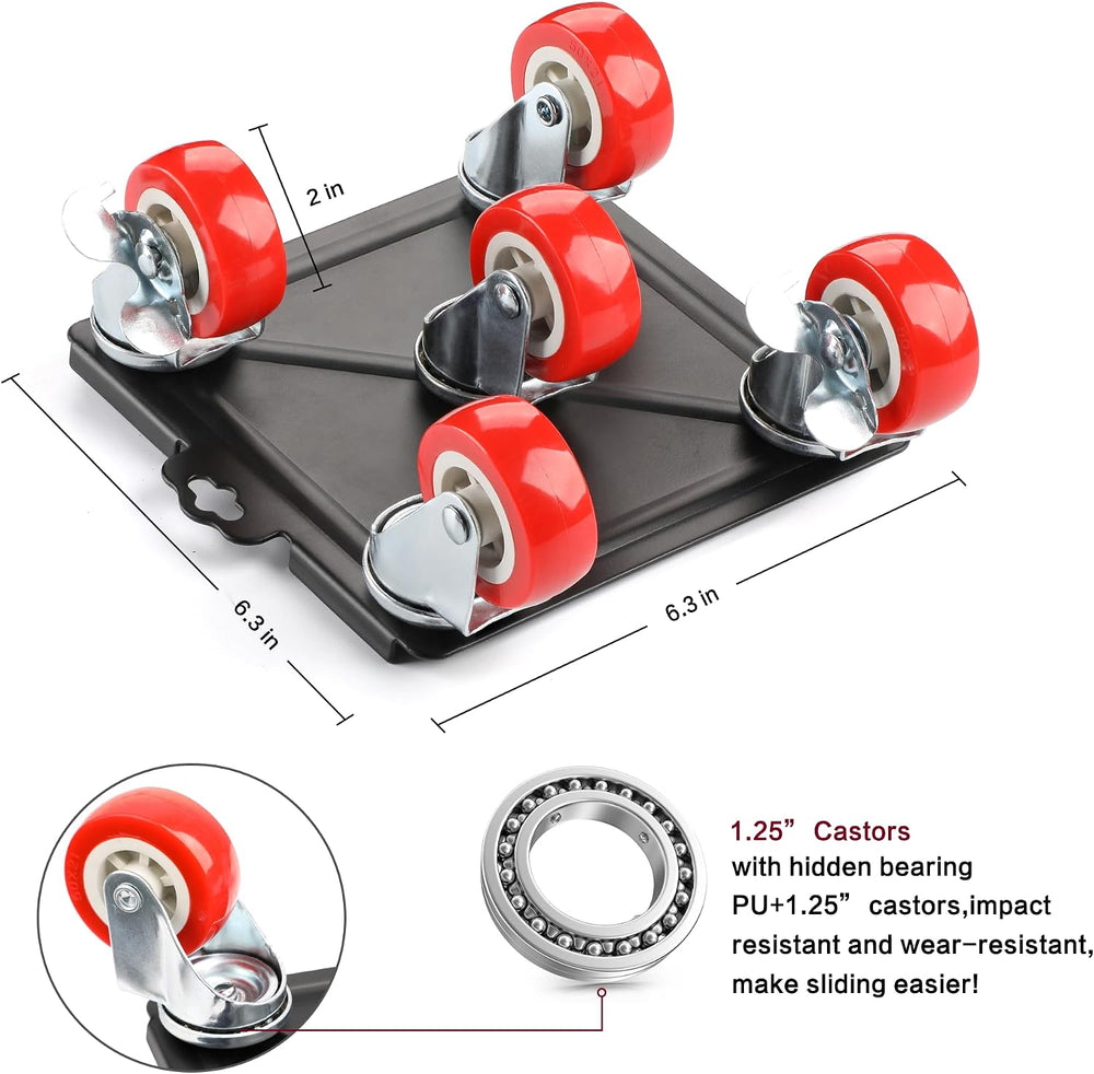 Heavy Duty Furniture Dolly with 5 Wheels, 3300 lbs Load Capacity for Easy Mov...