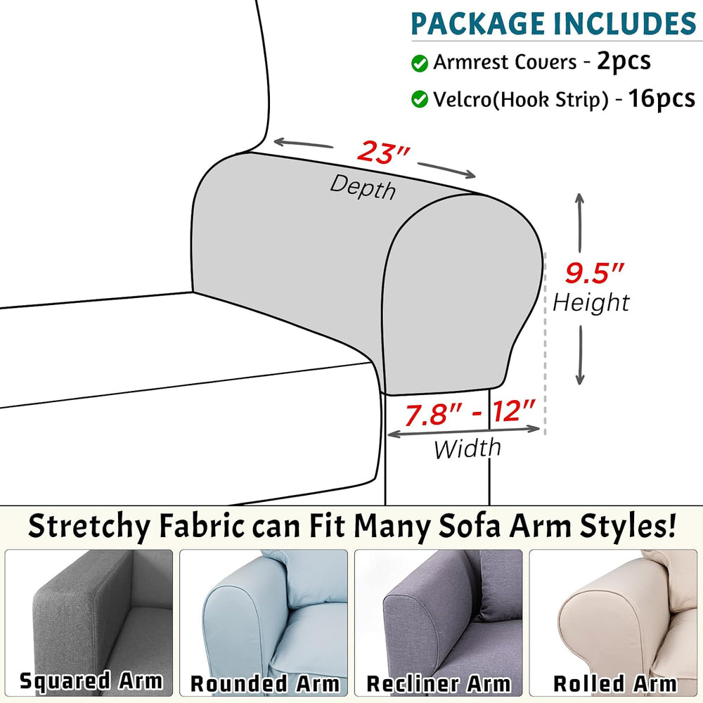Roytub Couch Arm Covers, Sofa Arm Covers, Stretch Armrest Cover for Sofas, Ar...