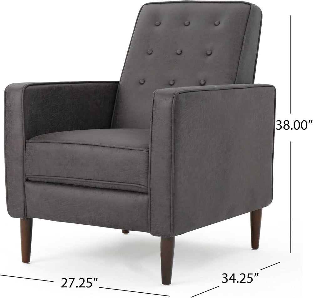 Christopher Knight Home Mervynn Mid-Century Modern Microfiber Recliner, Slate...