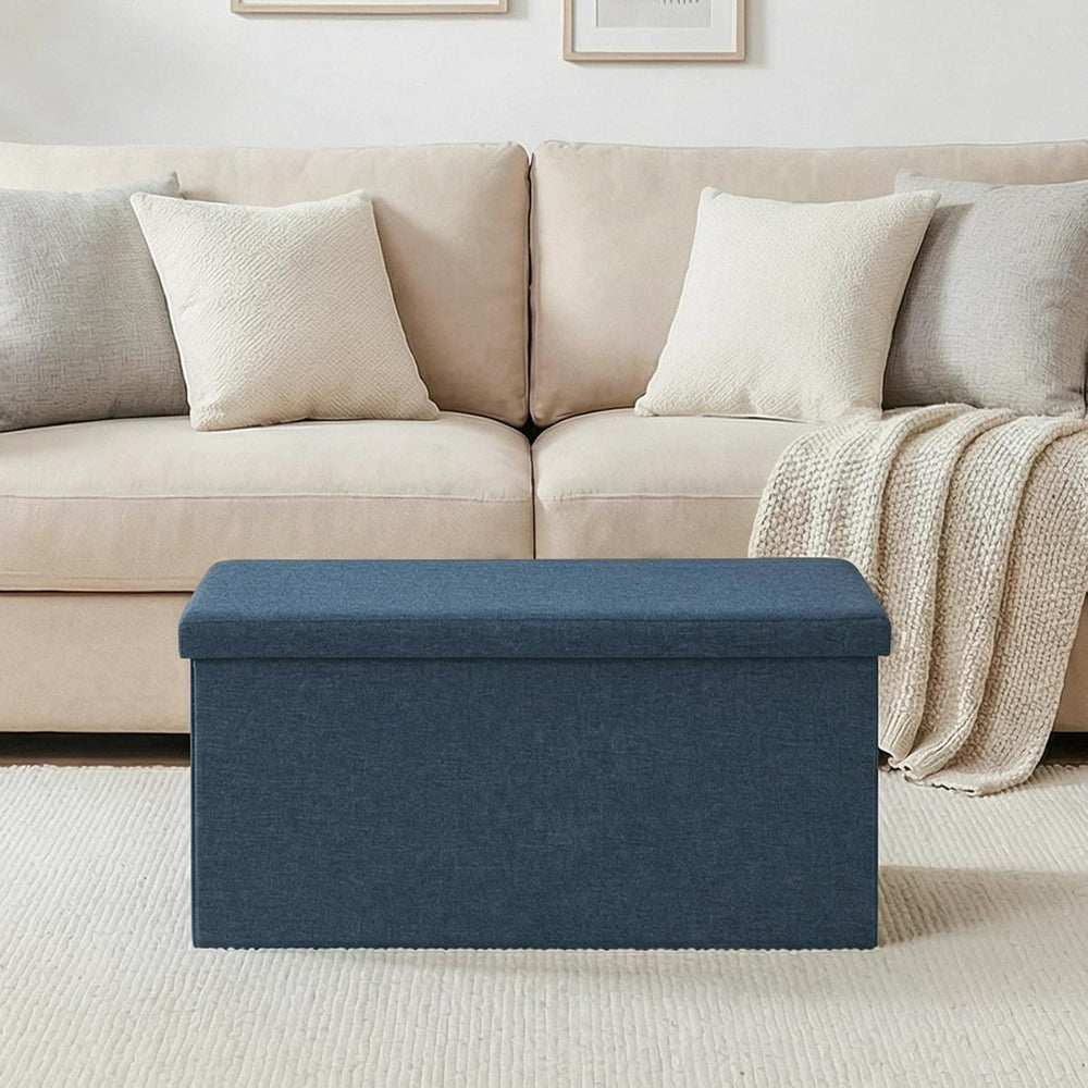 30 Inches Storage Ottoman Bench, Folding Ottoman with Storage