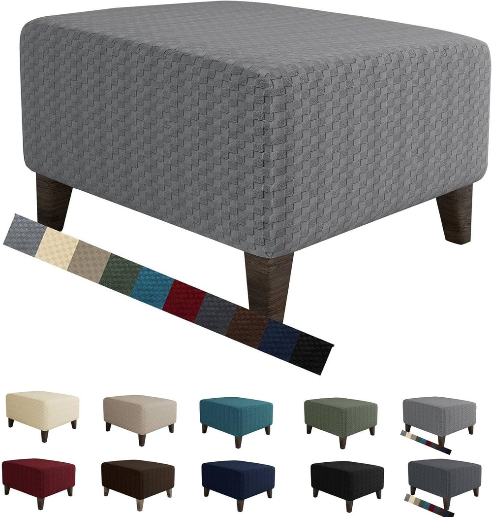 MAXIJIN Jacquard Ottoman Cover Slipcovers Folding Storage Stool Furniture Pro...