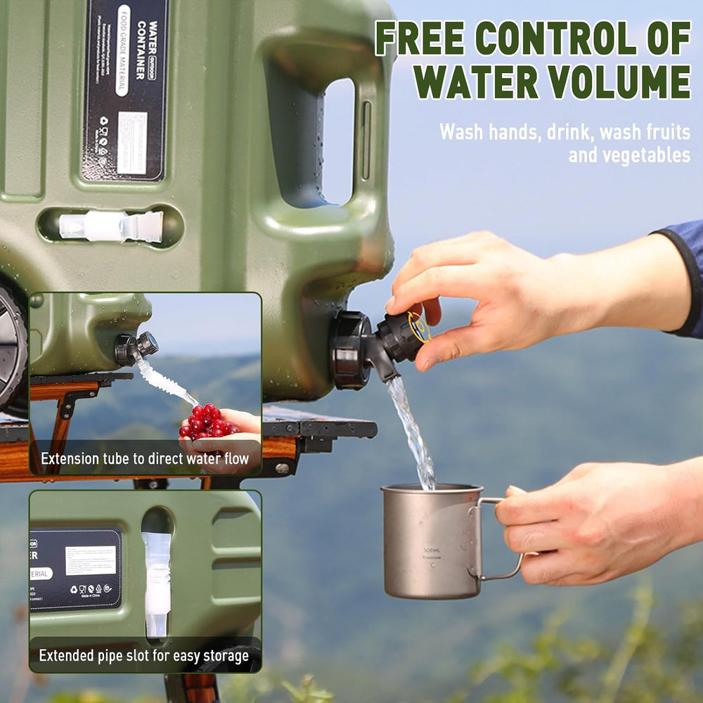 7.4 Gallon Water Jug 28L Camping Water Container with Wheels & Handle