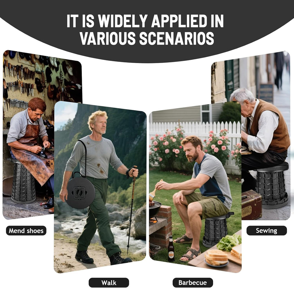 Upgraded Collapsible Stool, Portable Foldable Seats