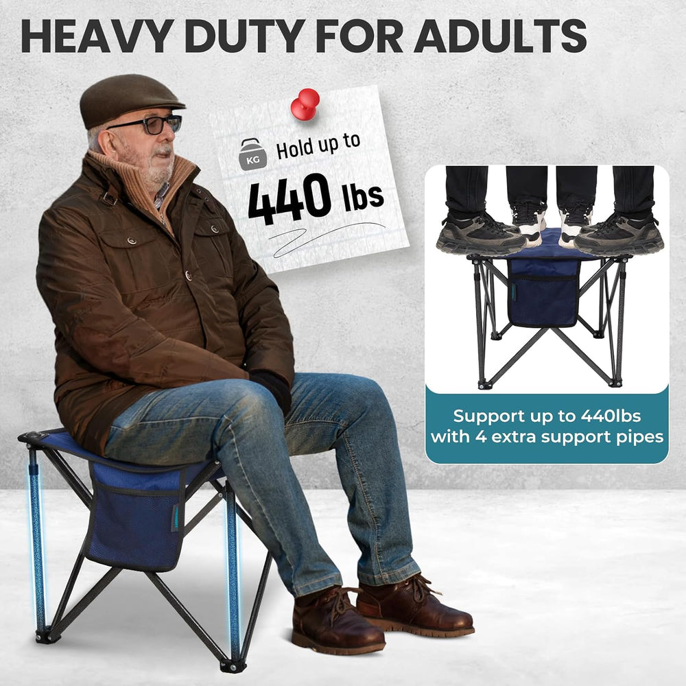 FUNDANGO Oversized Camping Stool for Adults,Thick Padded 18.1 Inch Folding Ot...