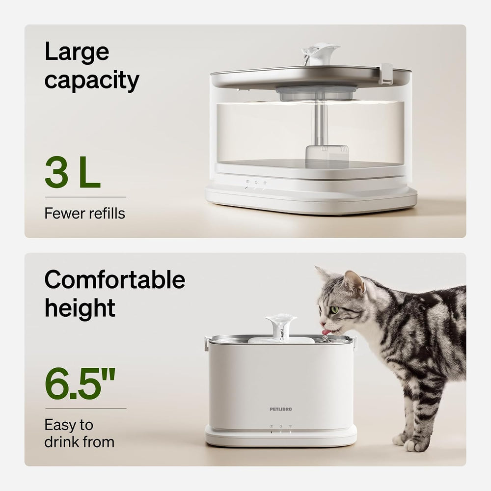PETLIBRO Upgrade Cat Water Fountain Stainless Steel Tray, Dockstream 2 Cat Fo...