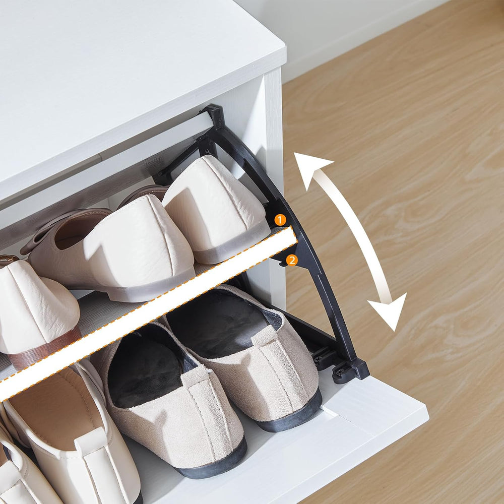 HOOBRO Shoe Bench with Storage, Shoe Storage Bench with 2 Flip Drawers