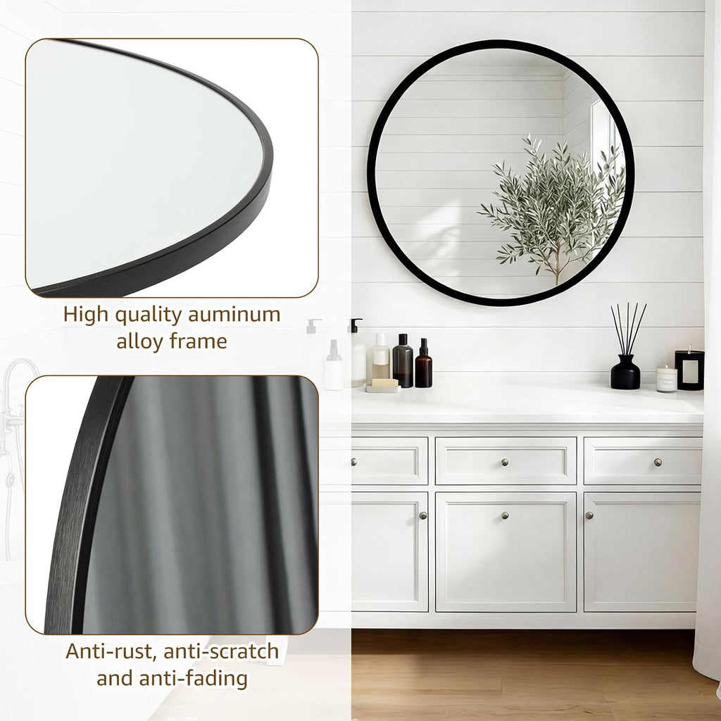 NEWBULIG 36 Inch Round Wall Mirror, Bathroom Mirrors for Over Sink