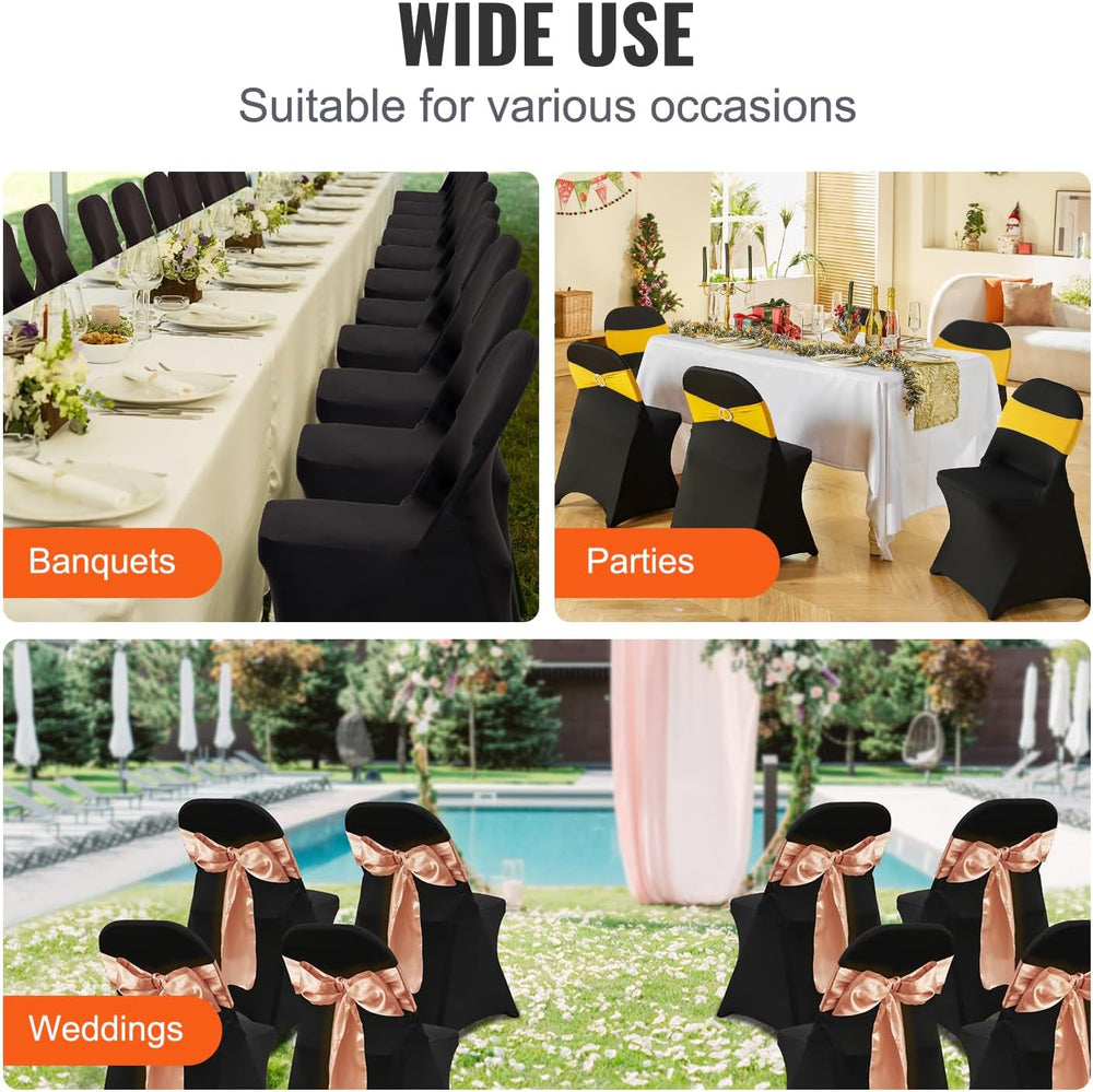 VEVOR Elastic Spandex Folding Chair Cover Universal Fit Chair Cover Removable...