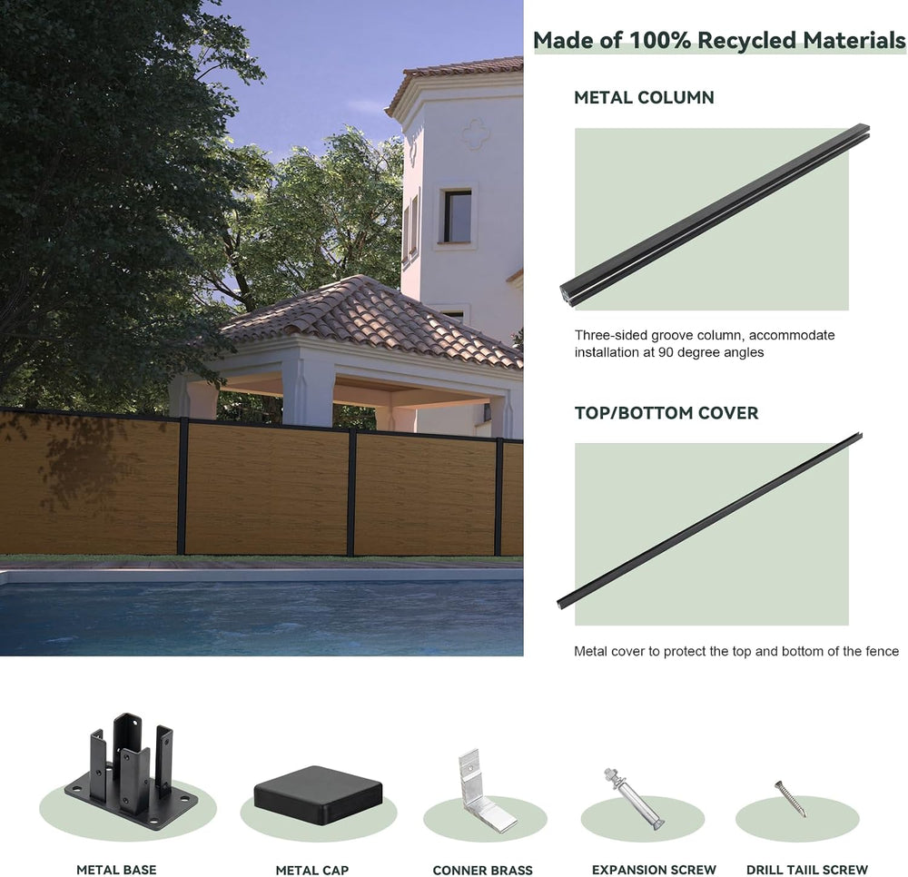 Mondaria Privacy Fence Panels for Outside,6ft(W) x 6ft(H) Outdoor Privacy Pan...