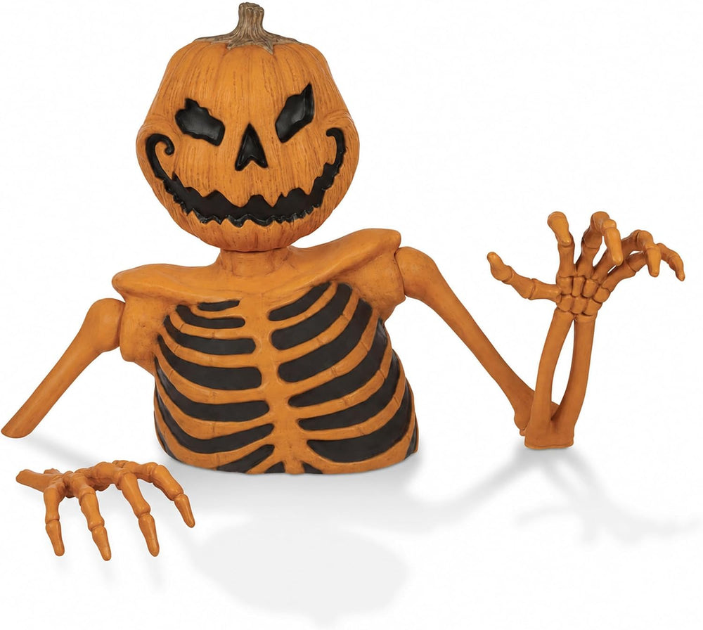 BOO BOX 4 Ft.Halloween Pumpkin Groundbreaker Skeleton, Giant Outdoor Decorati...