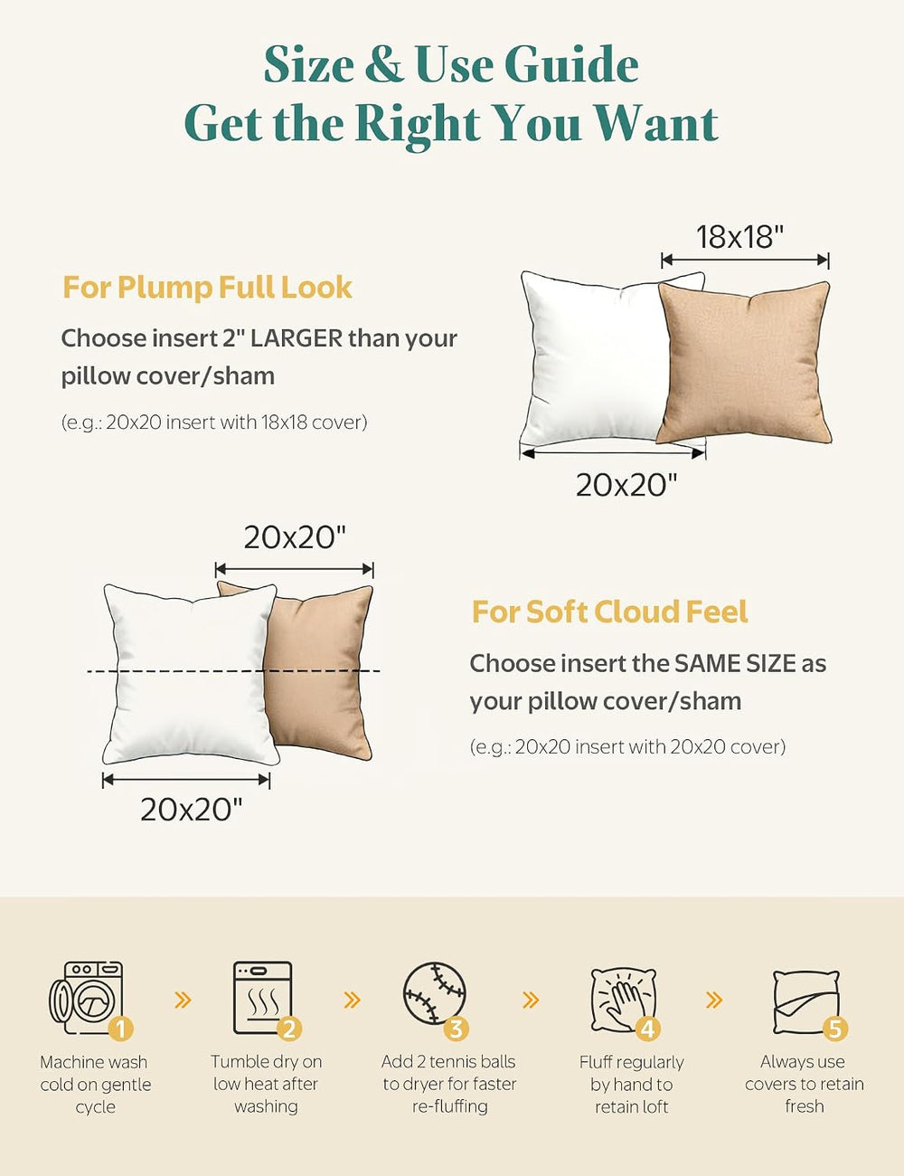 APSMILE Goose Feather Down Lumbar Throw Pillow Inserts 12x20 Inch, Set of 2