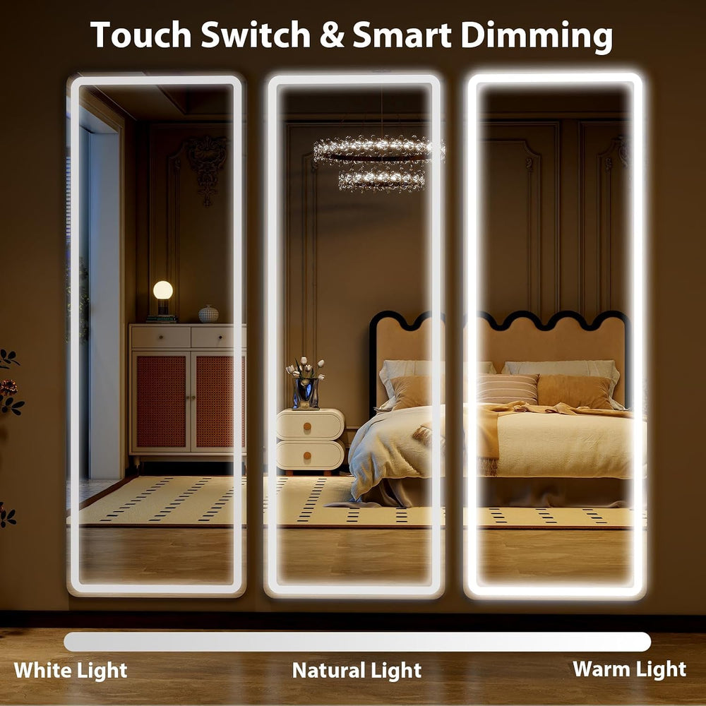 71" x 26" Rectangle Full Length Mirror with Lights for Bedroom