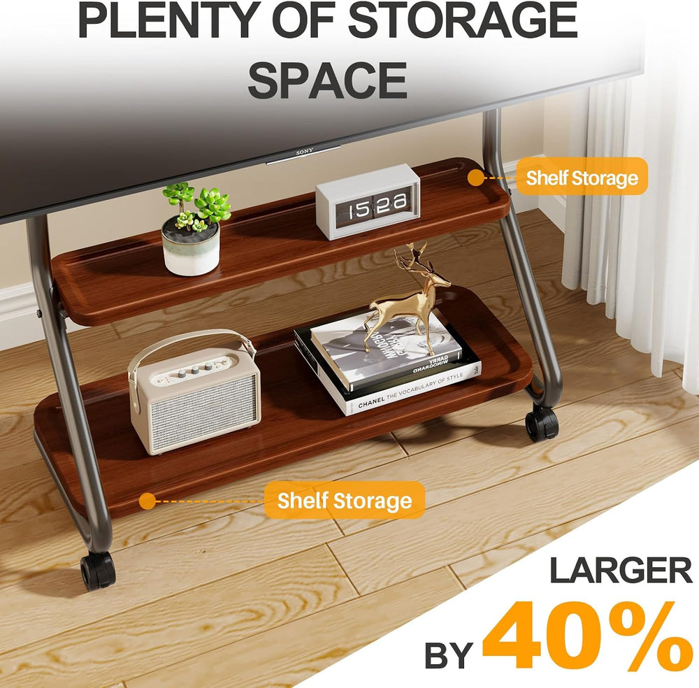 Easel Rolling TV Stand with Wheel for 32-75 Inch TVs up to110 lbs