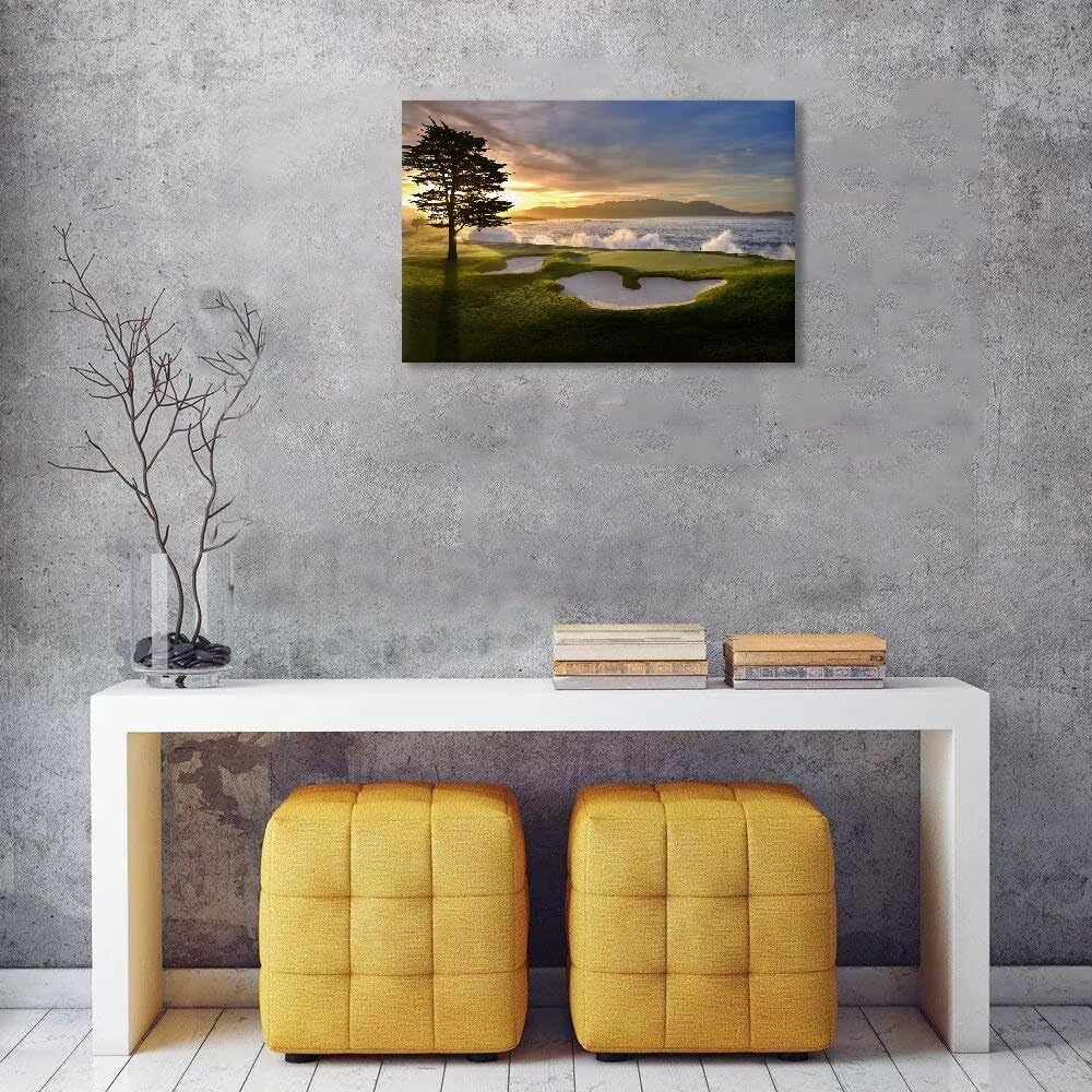chenchenArt Pebble Beach Golf Course Wall Art Pictures Golf Course Poster Can...