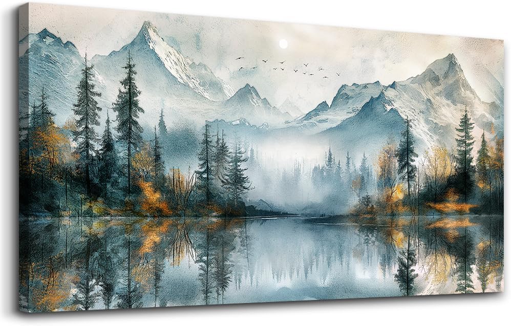 MHARTK66 Large Canvas Wall Art For Living Room,Mountain Paintings, 20x40 In