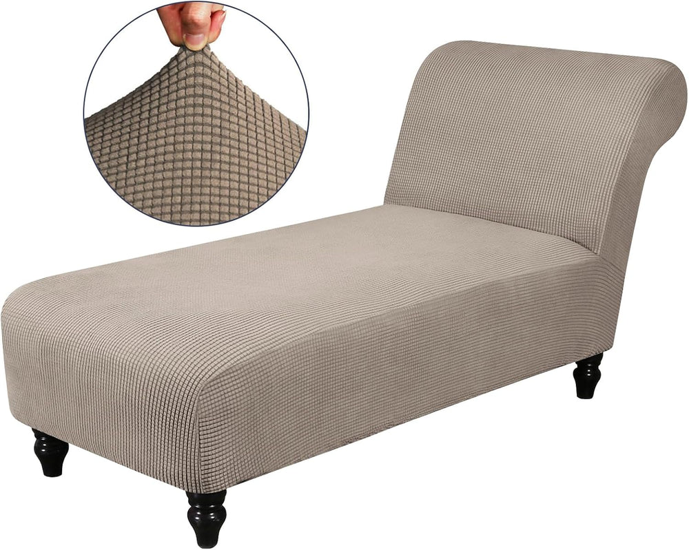Armless Lounge Chaise Slipcover, Stretch Chase Chair Covers for Living Room C...