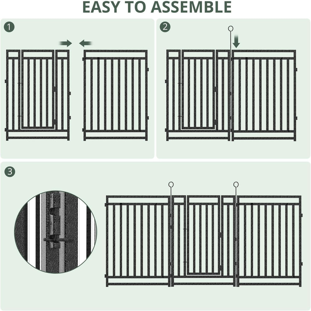 Decorative Garden Fence Metal Dog Fence Outdoor for Yard, 36ft (L) × 40in (H)...