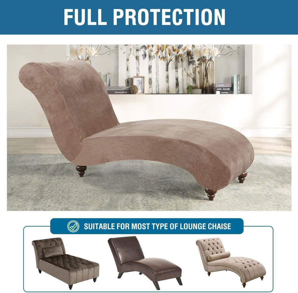 H.VERSAILTEX Chaise Lounge Cover Indoor Velvet Chaise Slipcover High Stretch ...