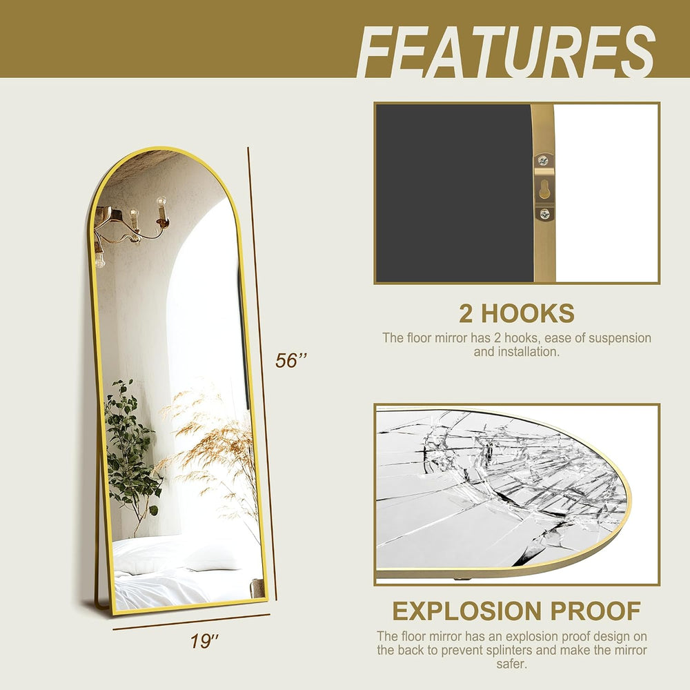 Delma Full Length Mirror, Large Floor Mirror for Wall, Bedroom, Bathroom, Liv...