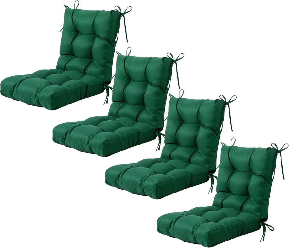 ARTPLAN 40x20 Outdoor Tufted Patio Chair Seat Back Cushion 4 Pack