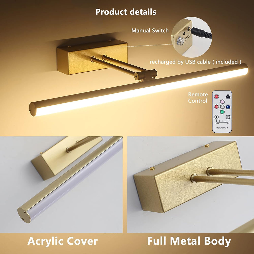 Battery Operated Picture Light,5200mAh Picture Lights for Wall with Remote,16...
