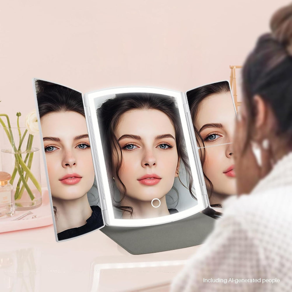 Makeup Mirror, Vanity Mirror with Lights，2X/5X,Silver