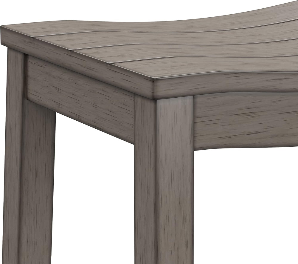 Hillsdale Fiddler Wood Backless Counter Height Stool with Saddle-Style Seat, ...
