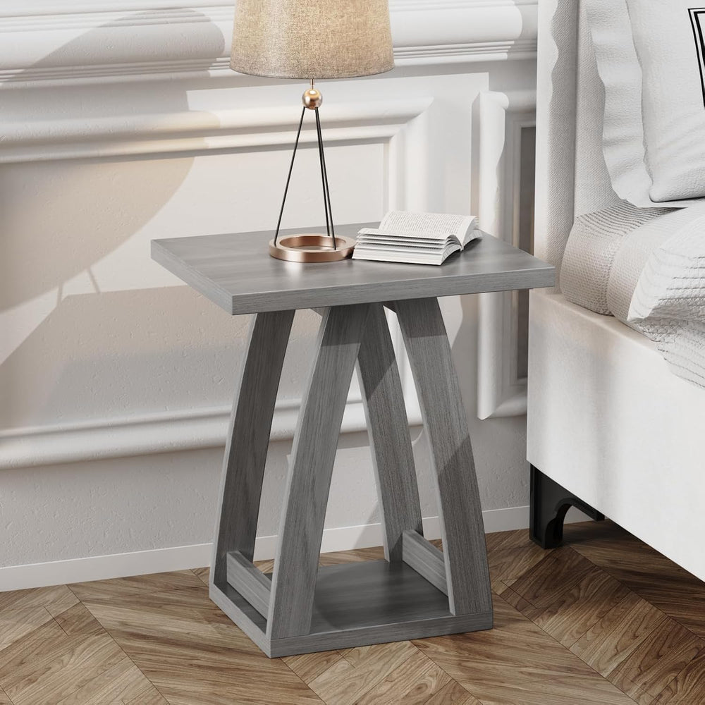 FROMJBEST End Tables Living Room, Side Table, Grey End Table Set of 2