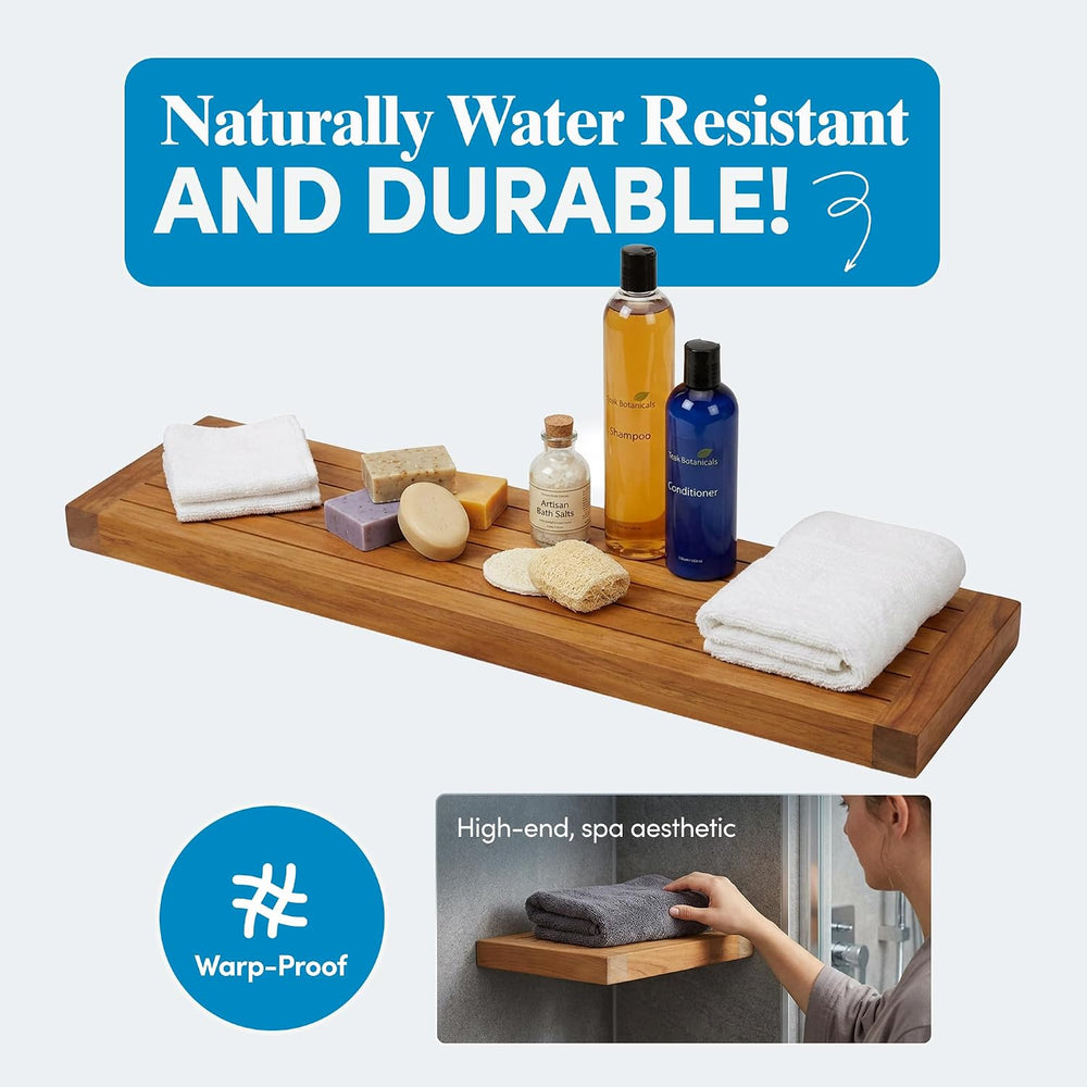 AquaTeak 36" Moa Floating Teak Wall Shelf