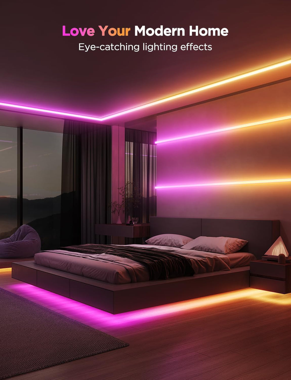 Govee RGBIC LED Strip Lights 32.8ft with Covers,Smart Control, APP, WiFi