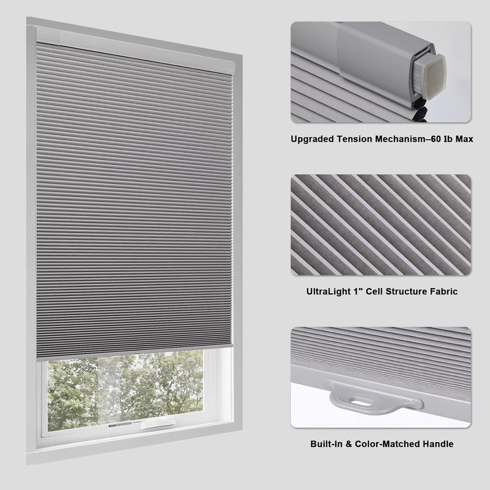 Tonature No Drill Cellular Shades for Indoor Windows, Thermal Insulating &amp...