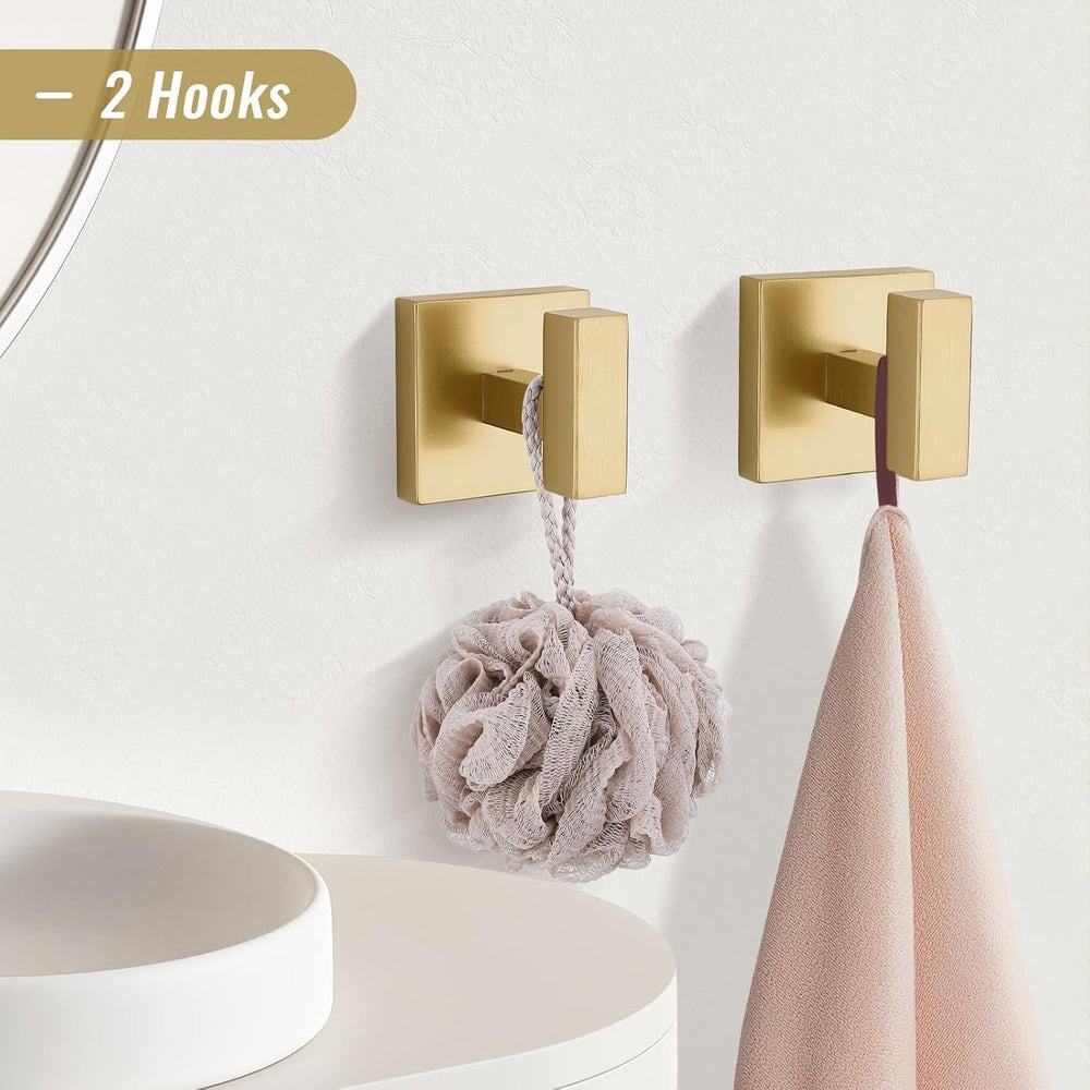 YACVCL Towel Bar Set, 5-Piece Brushed Gold Bathroom Hardware Set, Gold Bathro...