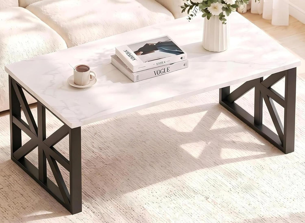 Coffee Tables for Living Room, Marble Coffee Table Modern White