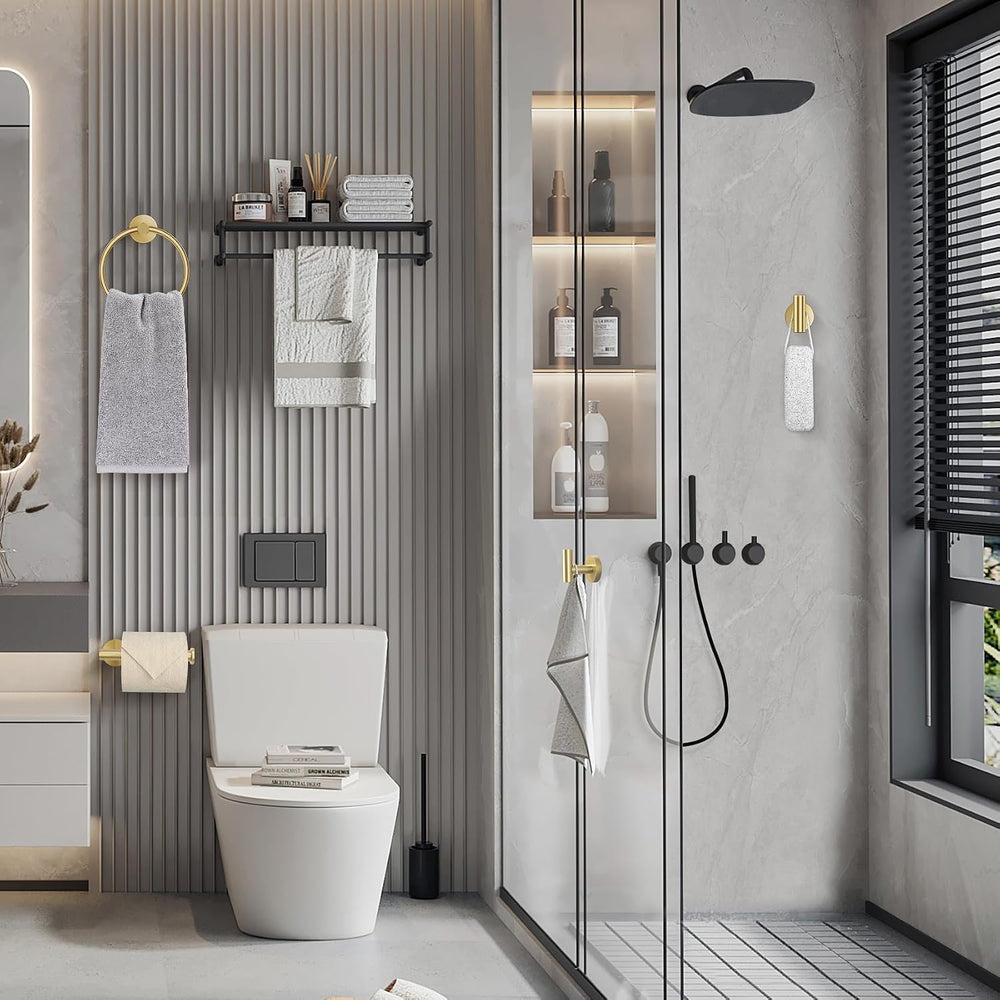 Lairuier Bathroom Hardware Set, 4-Piece Towel Holder Set Include Toilet Paper...