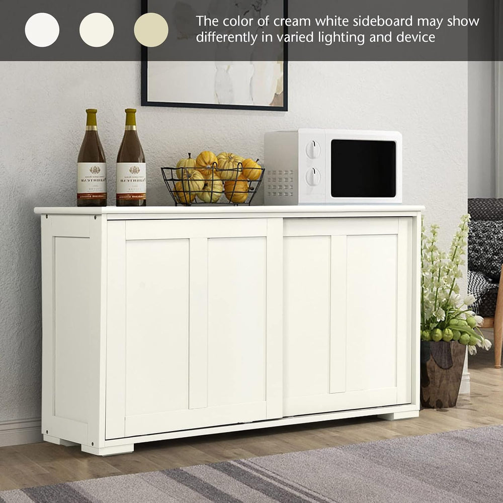Costzon Sideboard Buffet Cabinet, Wooden Kitchen Storage Cabinet with Adjusta...