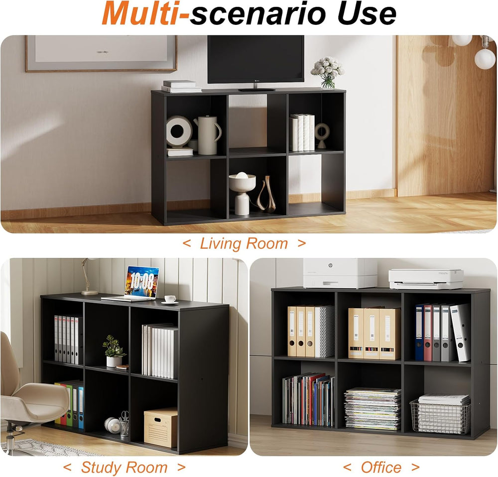 Sweetcrispy 6 Cube Storage Organizer, Stackable Modular Bookcase Shelf
