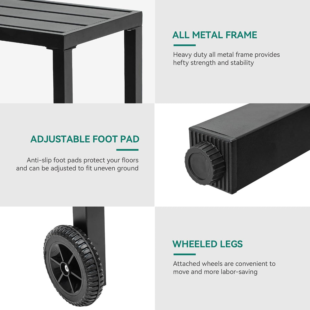 YITAHOME 55" Outdoor Bar Table with Wheels