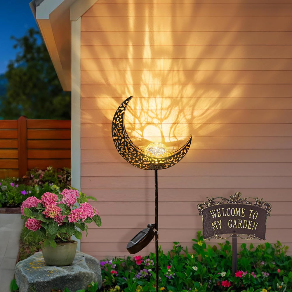 2Pack Moon Garden Gifts Solar Lights Outdoor Stakes Waterproof, Gifts for Mom...