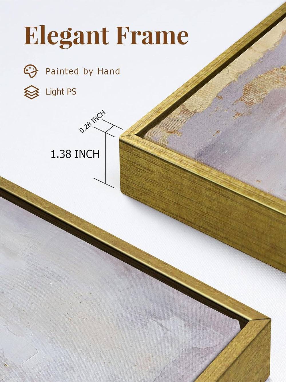 Zessonic Modern Gold and Neutral Abstract Textured Large Wall Art,24"x36...