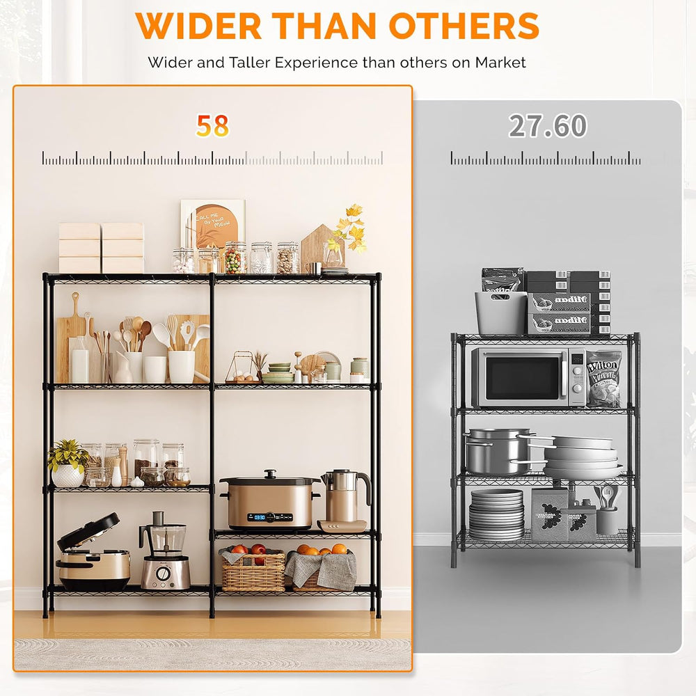 VINGLI 58" W Storage Shelves 1220LBS Heavy Duty Metal Shelving, Upgraded...