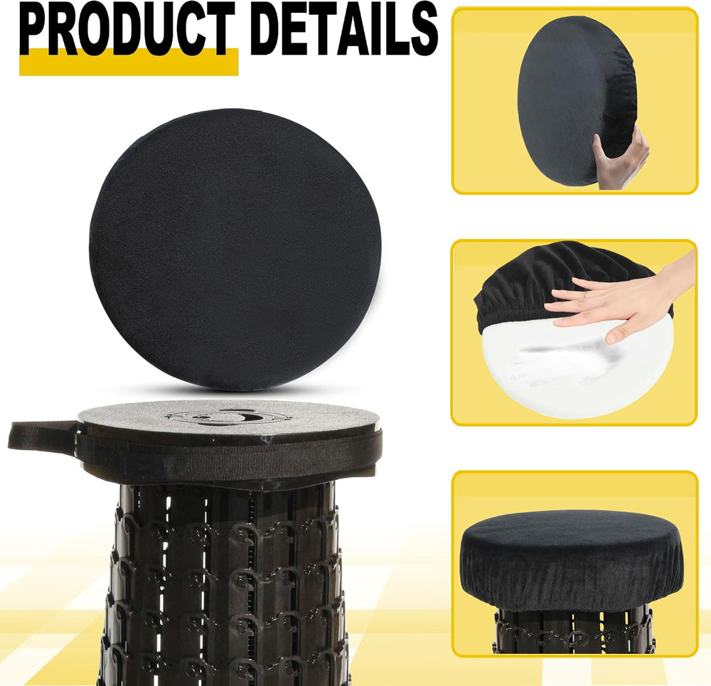 ALEVMOOM Upgraded 19.7" Collapsible Stool + 1.38" Thicker Cushion, ...