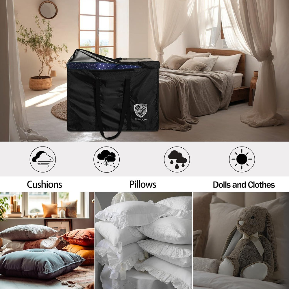 Outdoor Cushion Storage Bag with Zipper, Large Patio Storage Bags