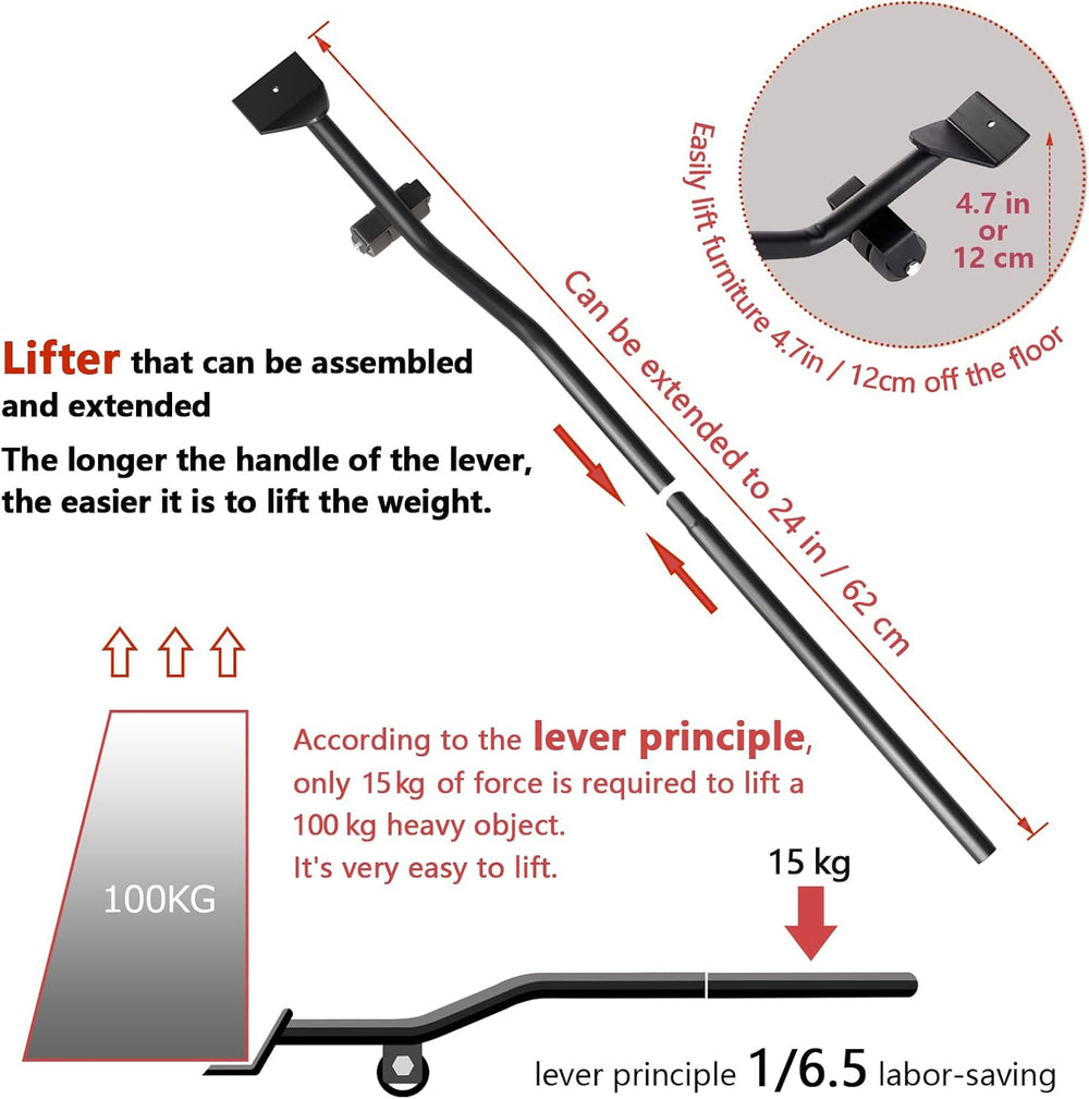 ONEON Furniture Mover with Wheels & Aux. Lifter-Connect Dolly
