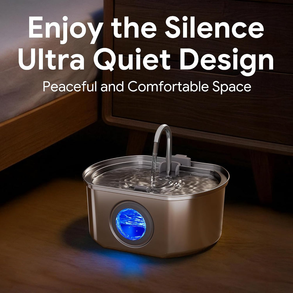 Cat Water Fountain Stainless Steel: 108oz/3.2L Cat Fountain for Drinking